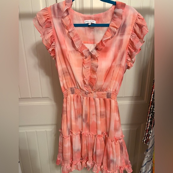Willa Story Ruffled Pink and Orange MiniDress size Medium - Picture 1 of 3